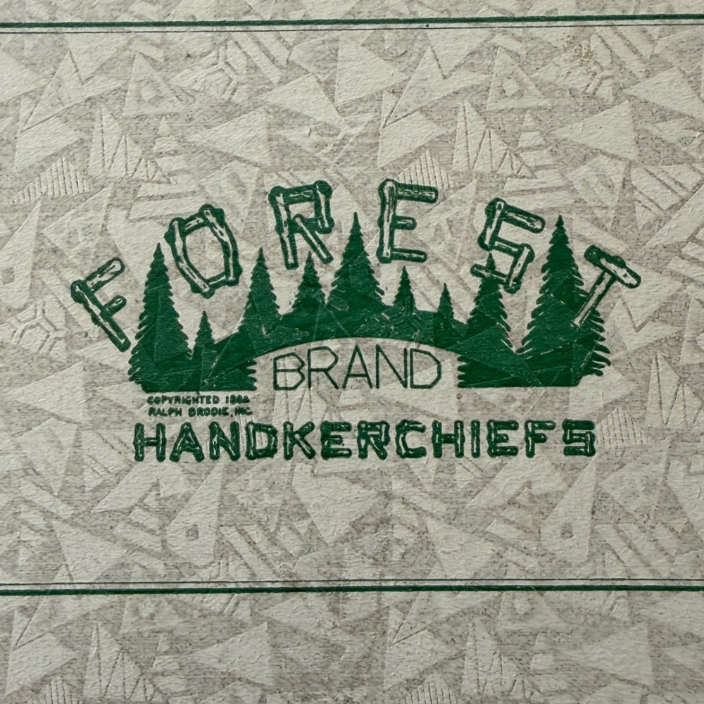 Vintage New Set of 3 Forest Brand Handkerchiefs‎ White Embroidered G Pure Linen